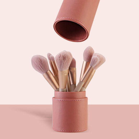 Soft PU Round Cosmetic Brush Container Cosmetic Tool Cosmetic Brush